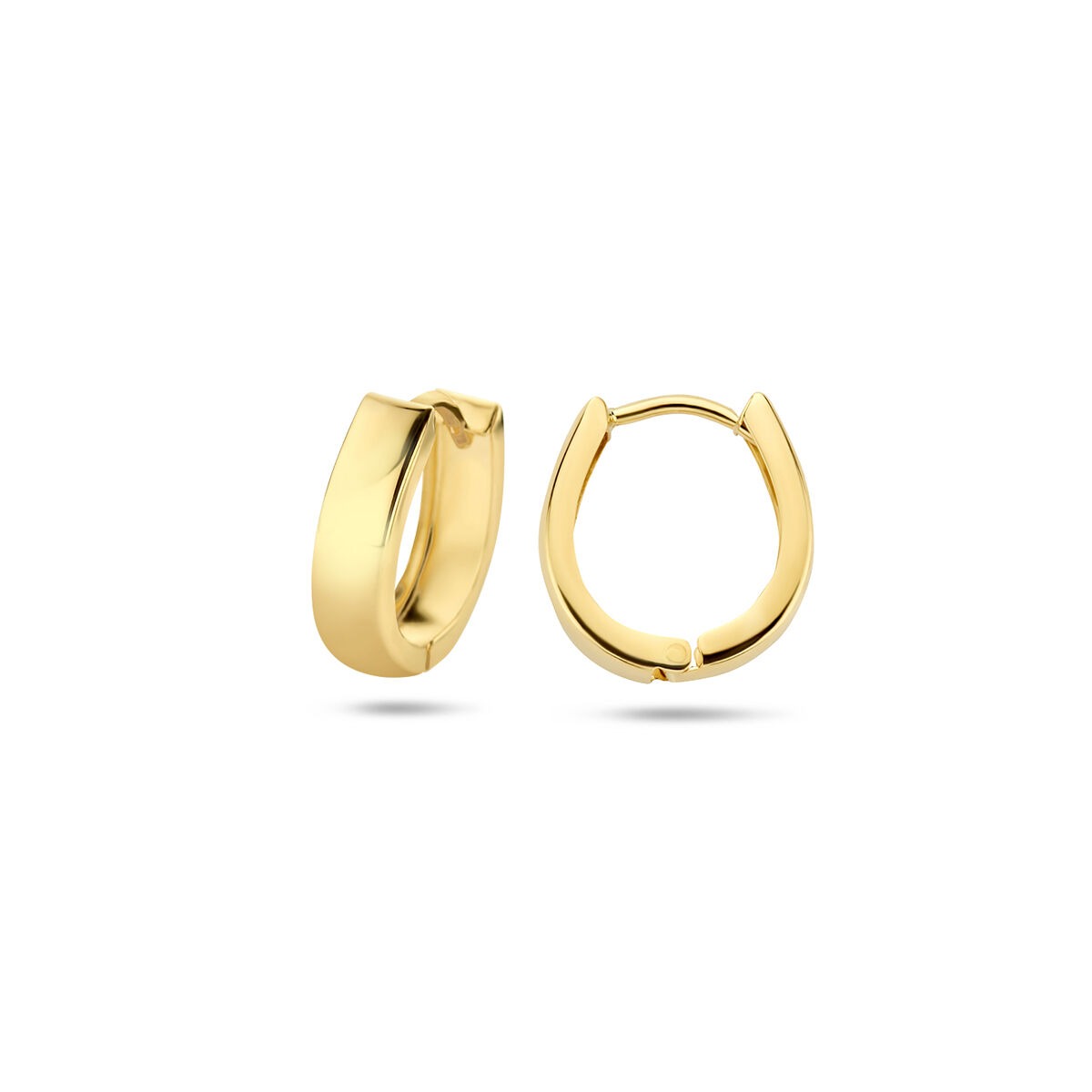 Gelbgold gestanzte Klappcreolen – 14k
