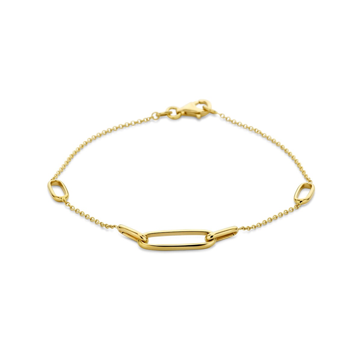 Feine 14k Goldarmband mit 1,2 mm Gliederdesign und Karabinerverschluss