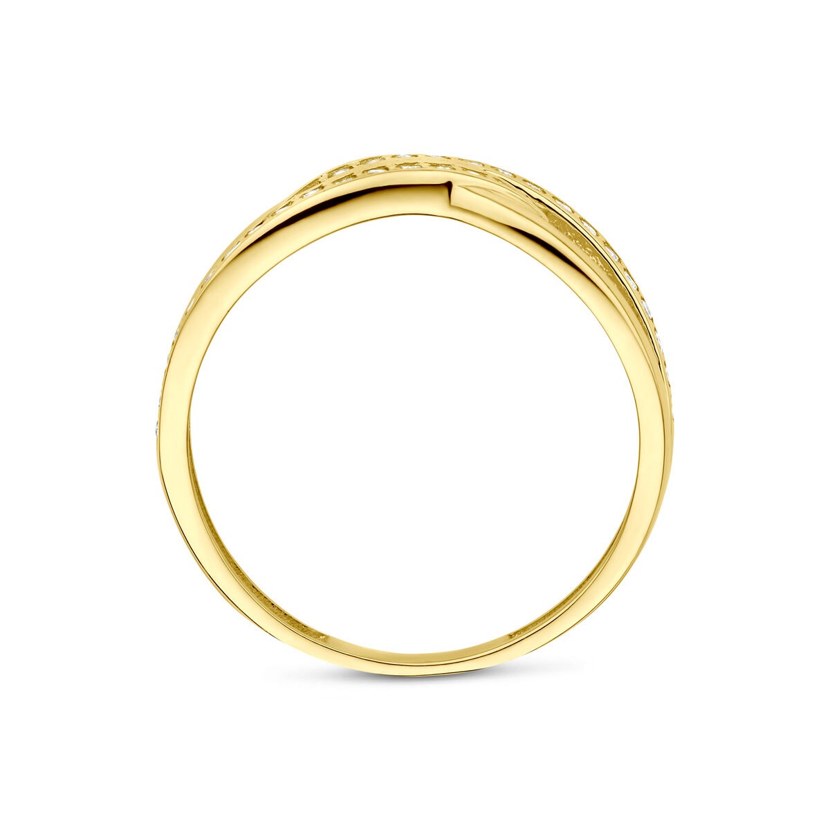 9k Gelbfarbener Zirkonia-Entourage-Ring