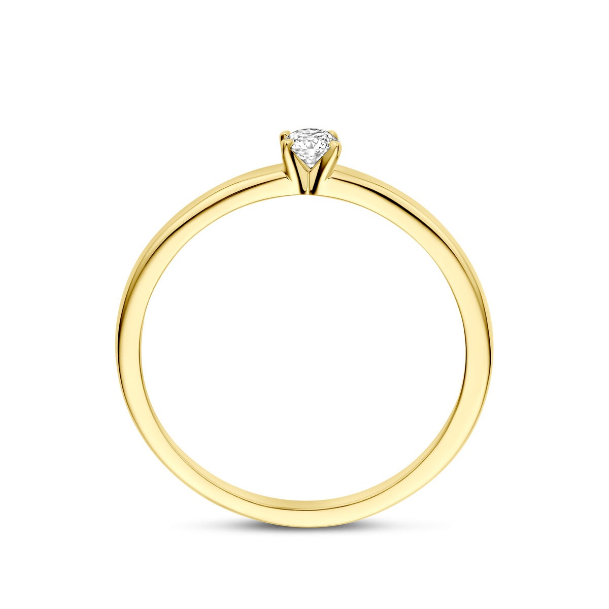 14k Gelbgoldring mit 0,10ct Labor-Diamant