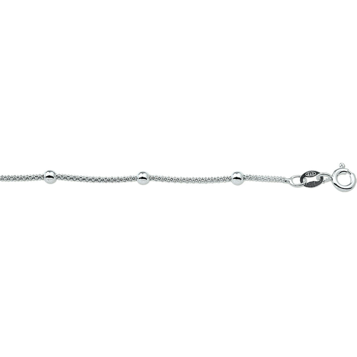Armbandkugeln 3,0 mm 18 + 3 cm silberweiß