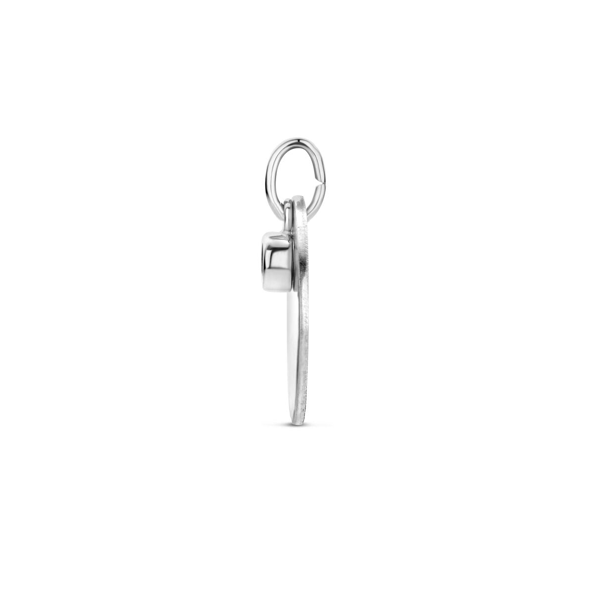 Gravur-Anhänger aus rhodiniertem 925er Silber mit Zirkonia