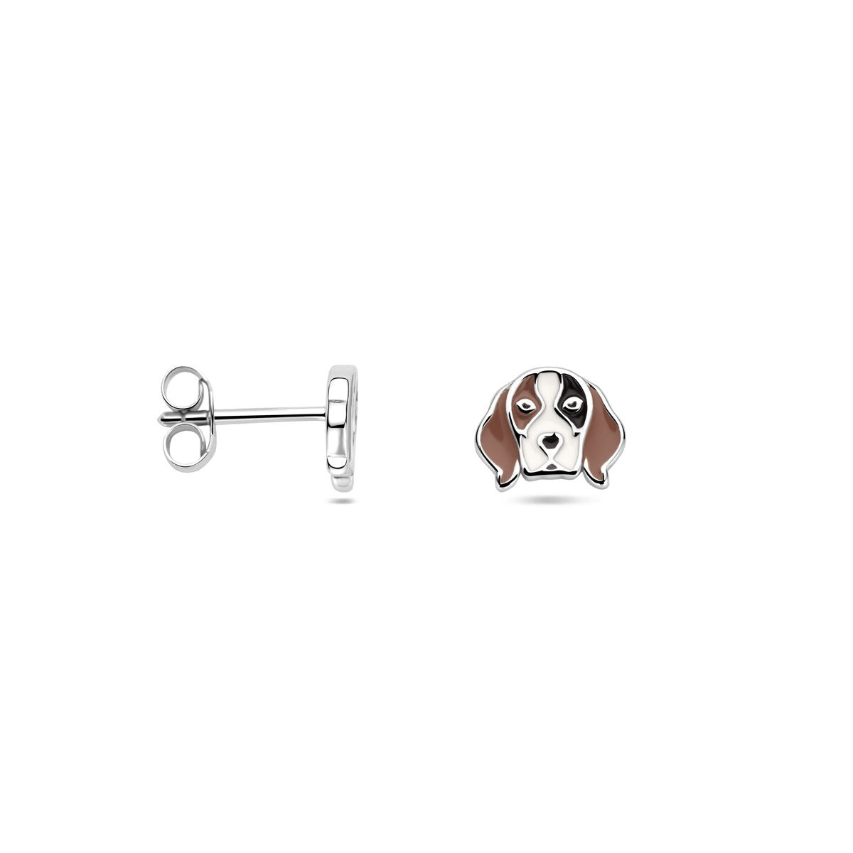 Silberne Kinderohrstecker Hund 7 mm