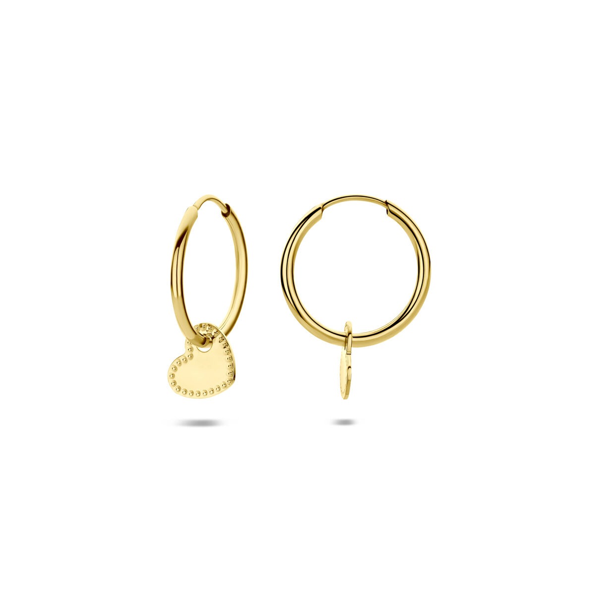 14 K Gelbgold-Ohrringe mit Herz