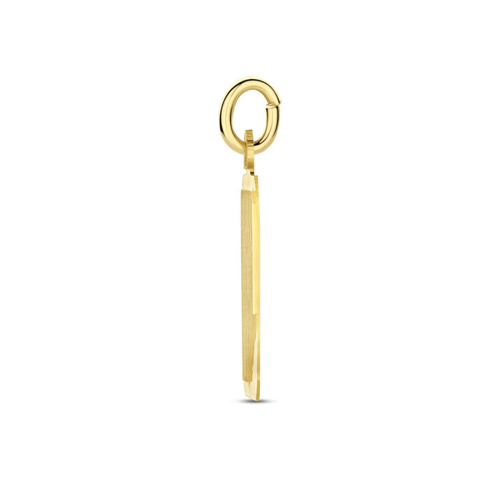 9k Geelgouden rechthoekige graveerhanger