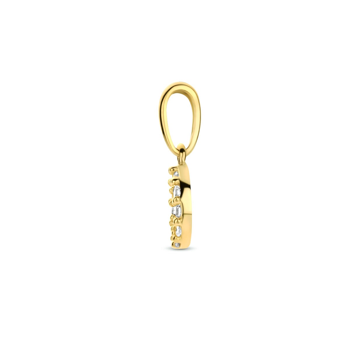 Goldanhänger 14k mit Zirkonia-Reihe im Brillantschliff