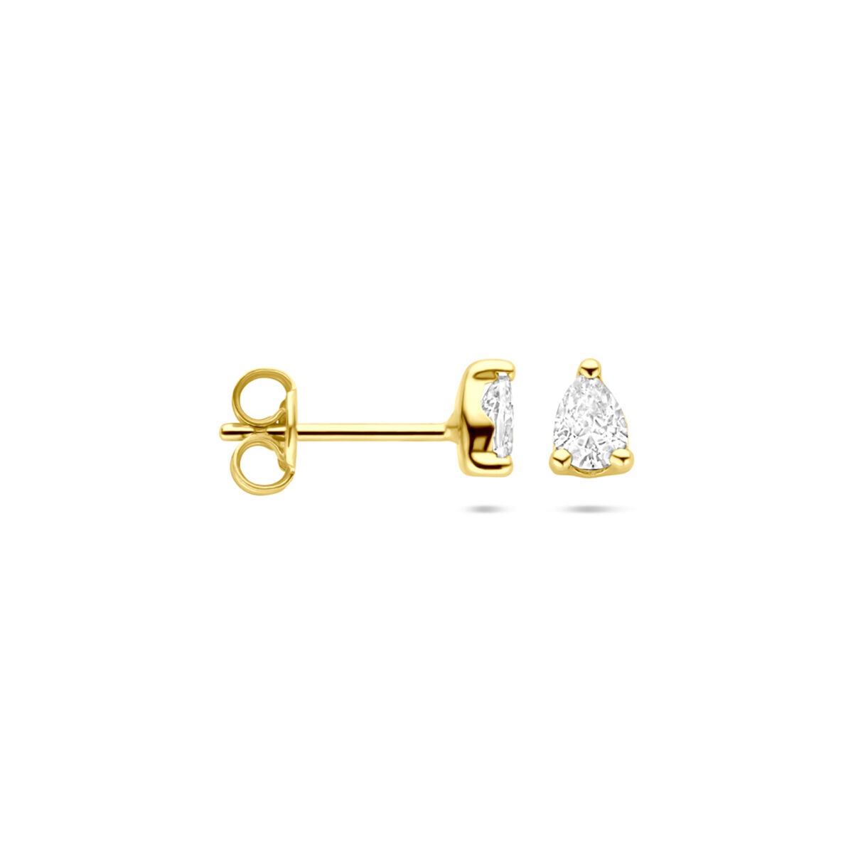 14k Goldohrstecker mit tropfenförmigem Zirkonia – 5 mm