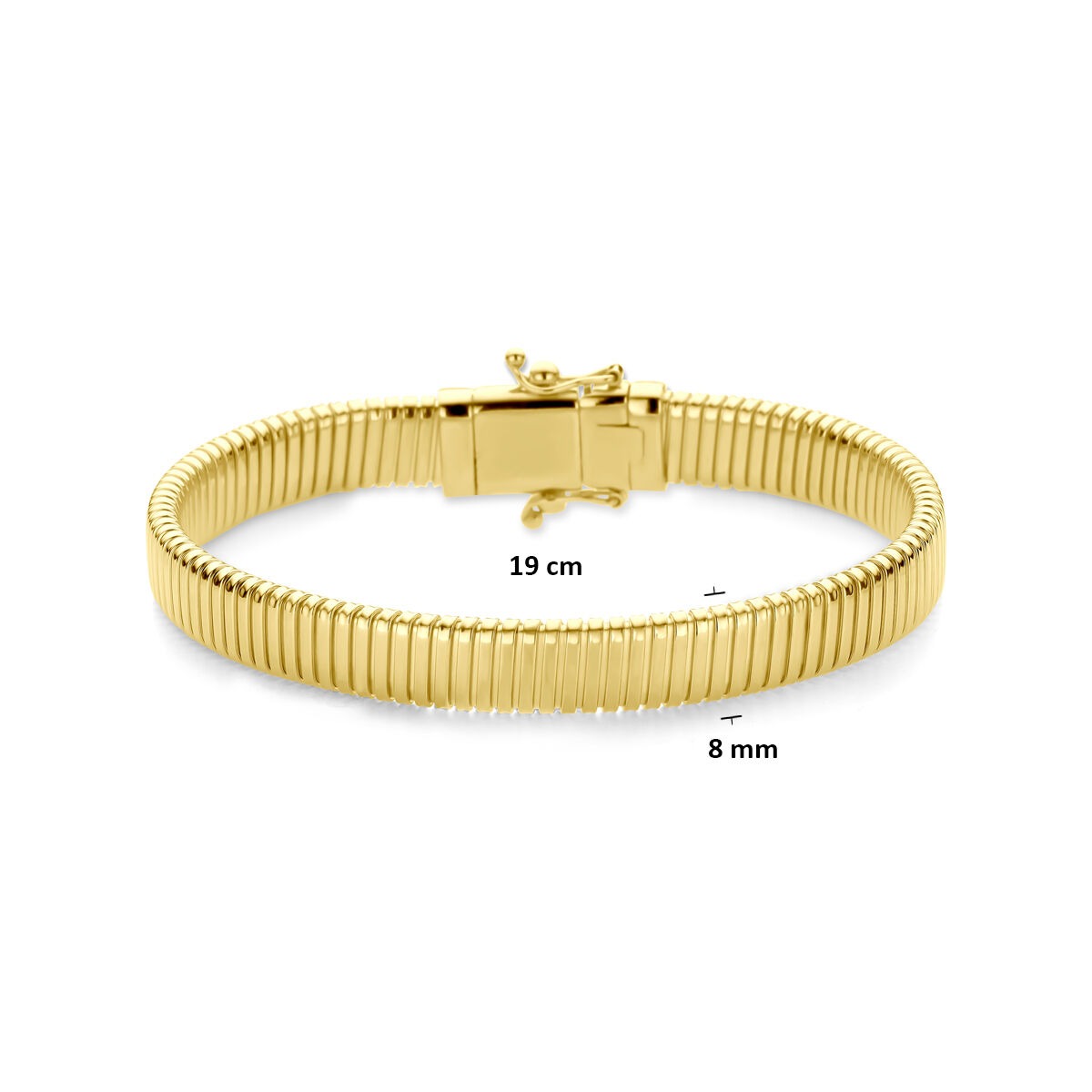 14 Karat Gelbgold Damenarmband mit Tubogas-Gliedern