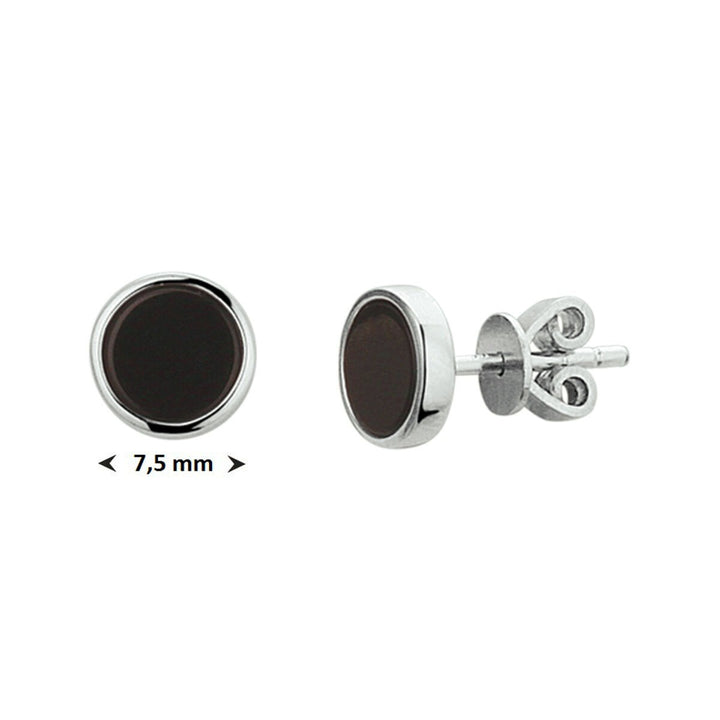 Ohrstecker Onyx Silber rhodiniert