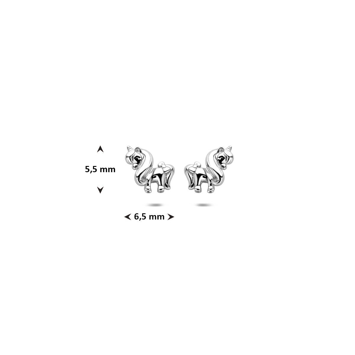 Kinder-Ohrringe Silber – Einhorn Ohrstecker 5,5 x 6,5 mm