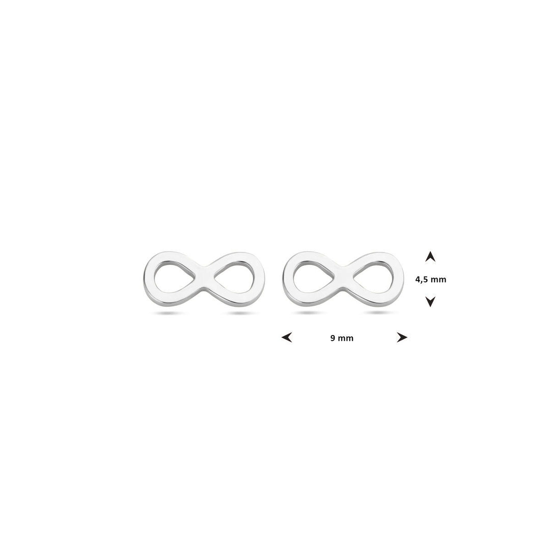 Ohrstecker Infinity Silber rhodiniert