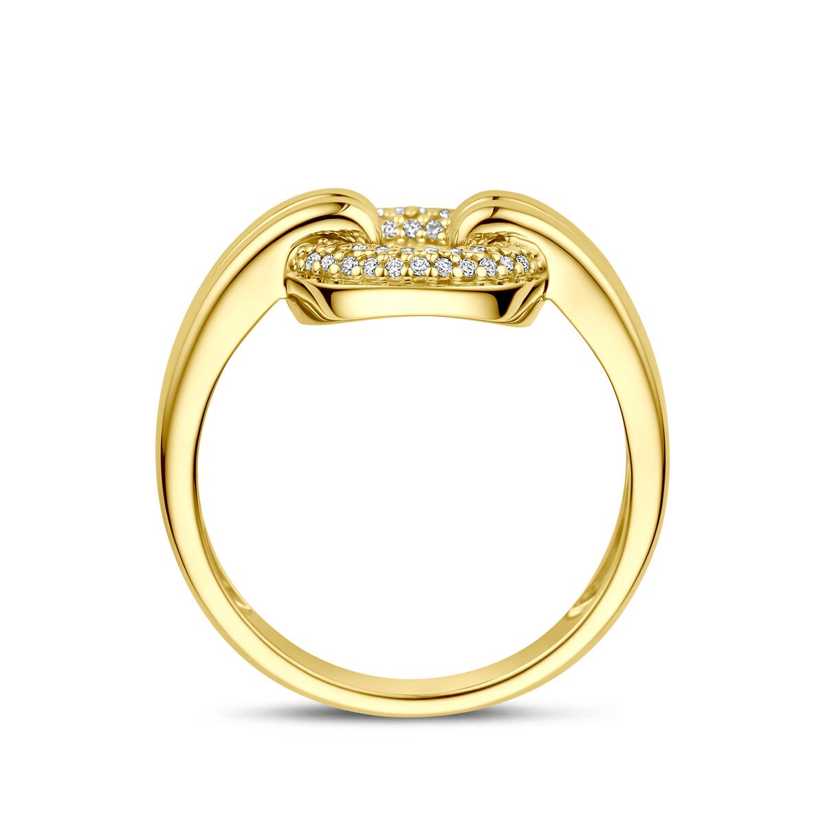 Goldener Damenring mit Diamant – 14 Karat Gelbgold
