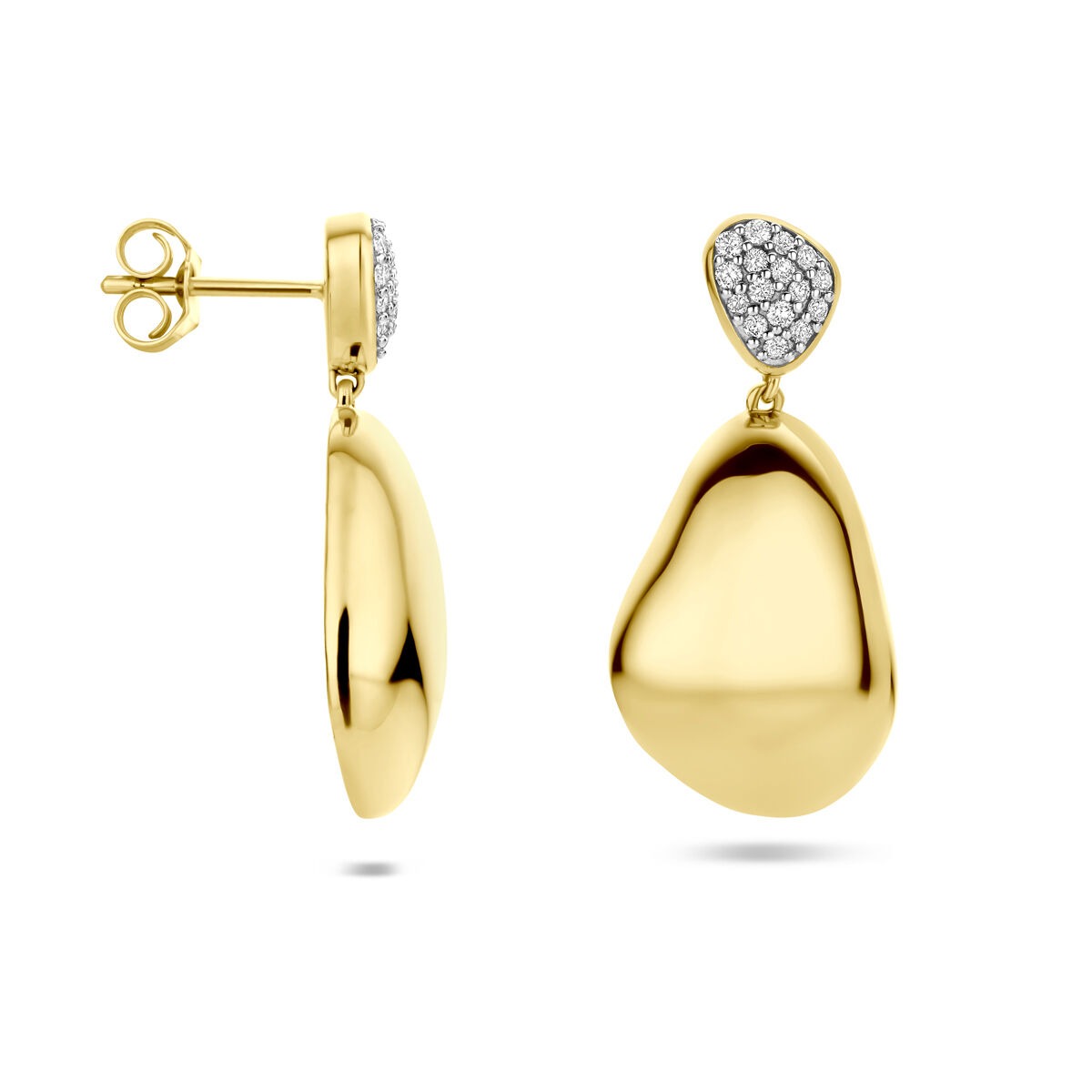 14kt Gelbgold-Ohrringe mit Diamant – 0.20ct (2x 0.10ct) H SI 27 mm