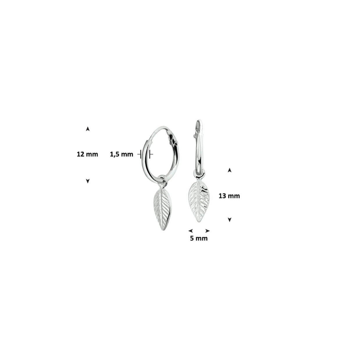 Rhodinierte Creolen mit Federanhänger aus 925er Silber