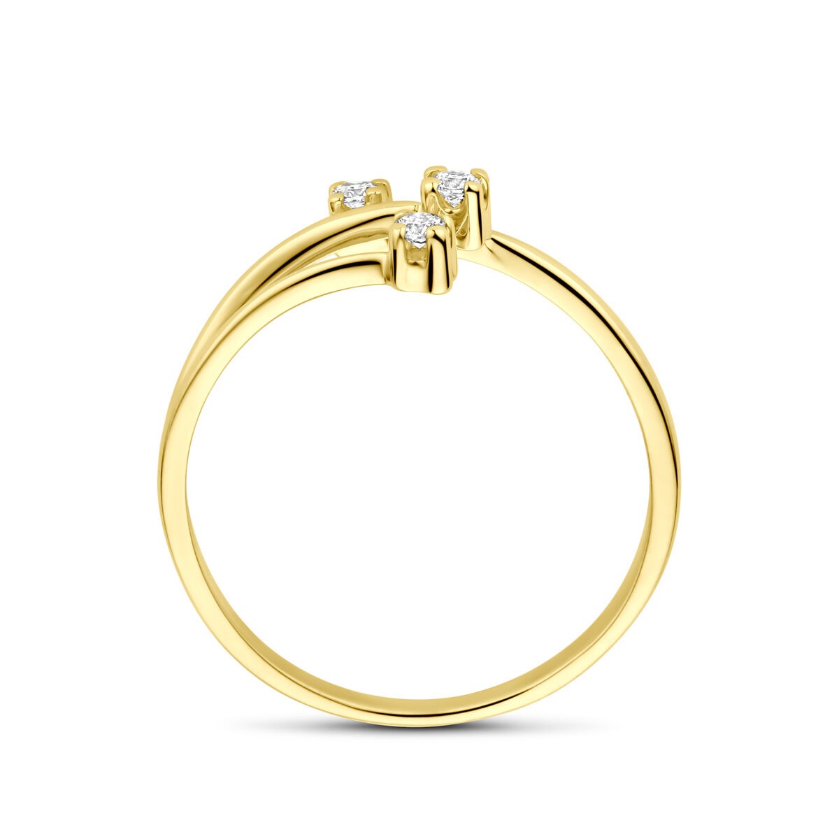 Goldener Damenring mit Zirkonia – 14k Gelbgold