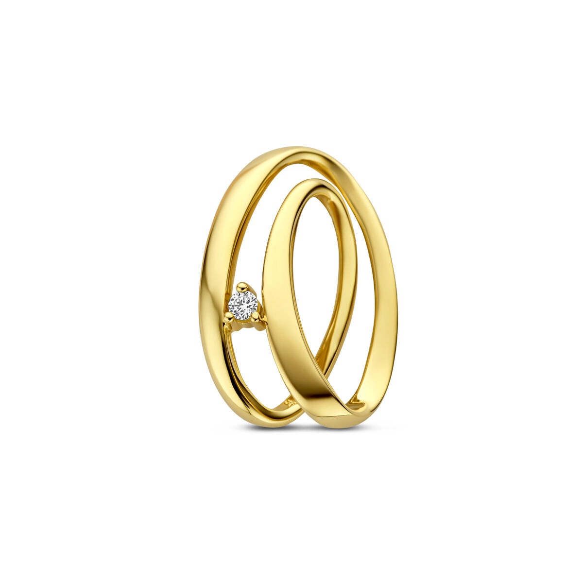 Hänger aus 14k Gelbgold mit einem kleinen Diamanten in Herzform