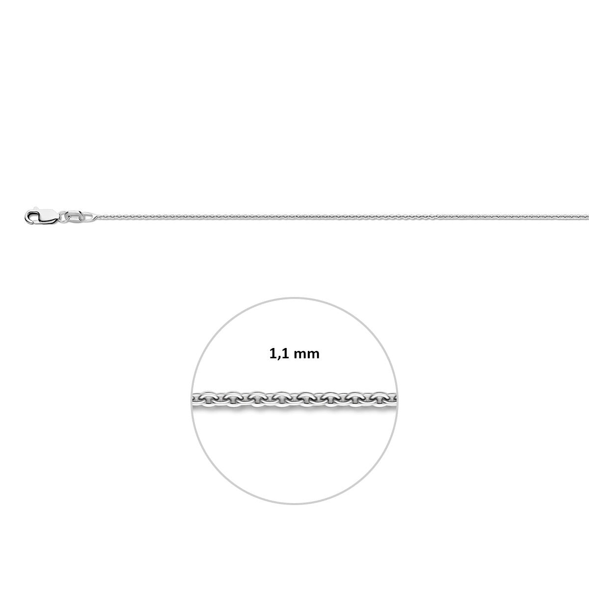 Anker rund 1,1 mm Silber rhodiniert