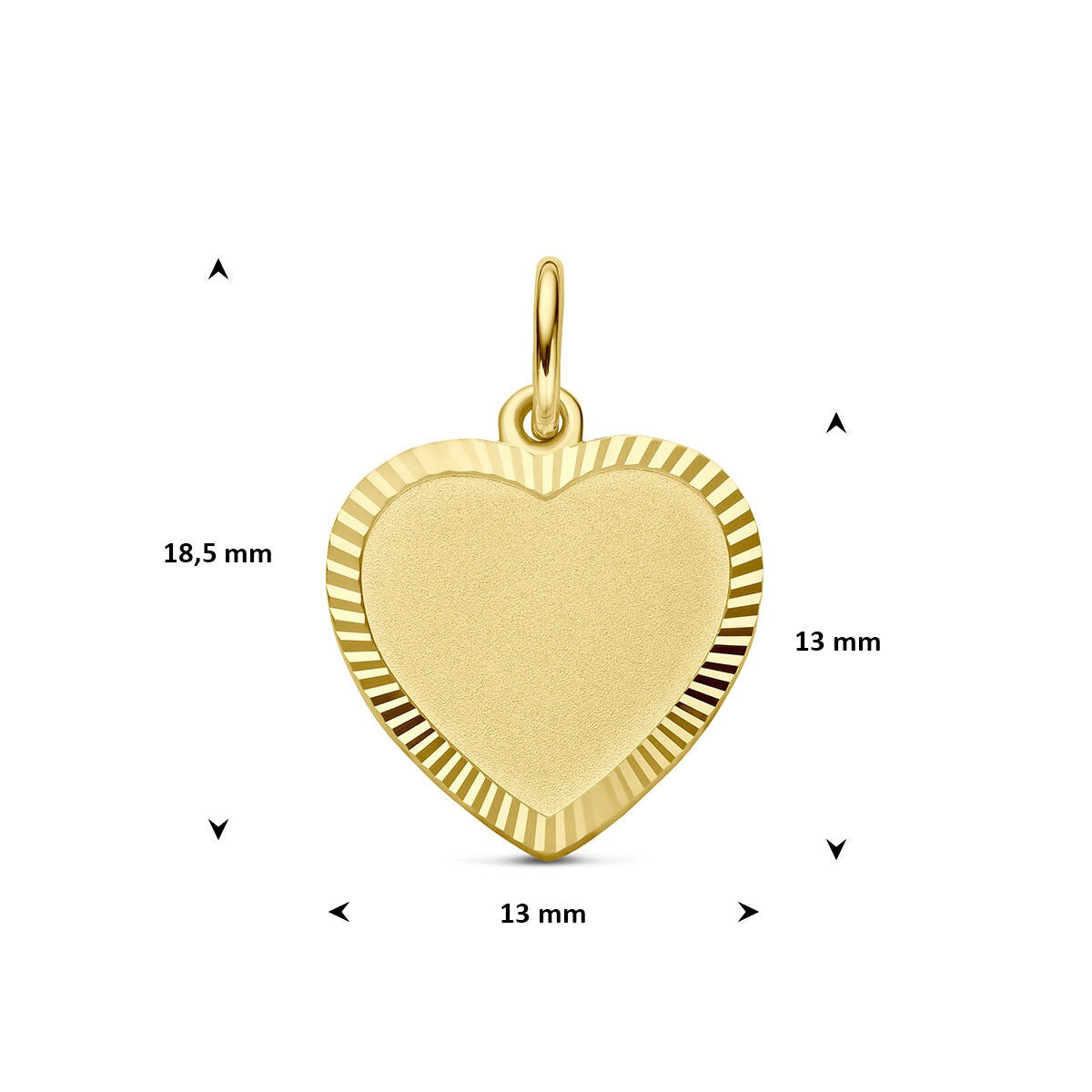 9k Geelgouden graveerhanger met gediamanteerde afwerking