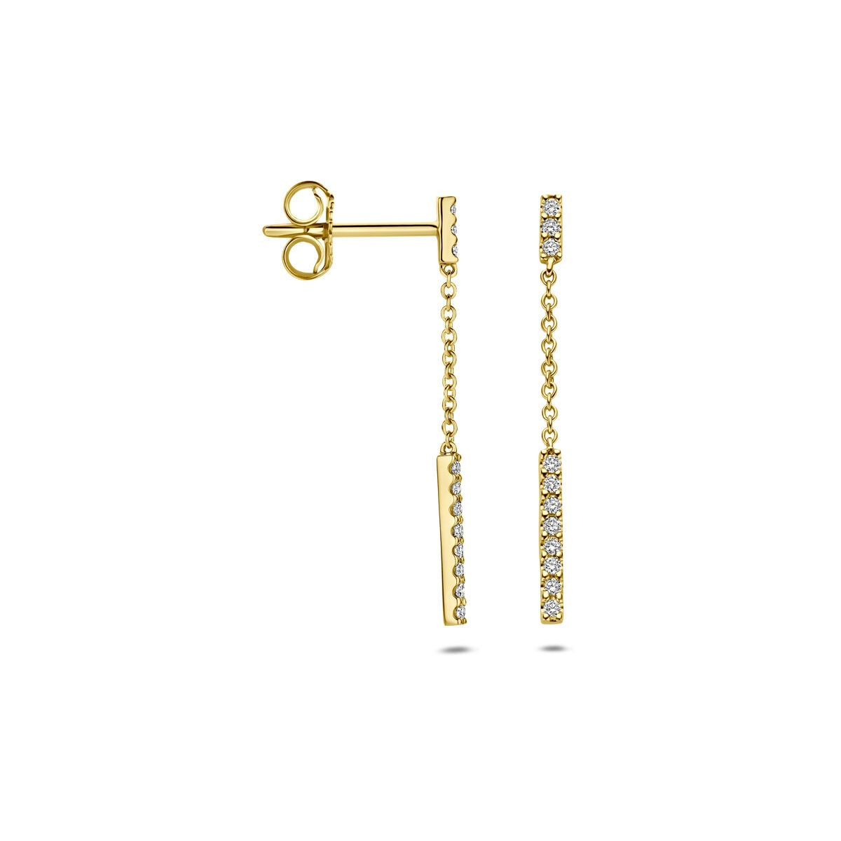 14 Karat Gelbgold Ohrringe mit Diamant