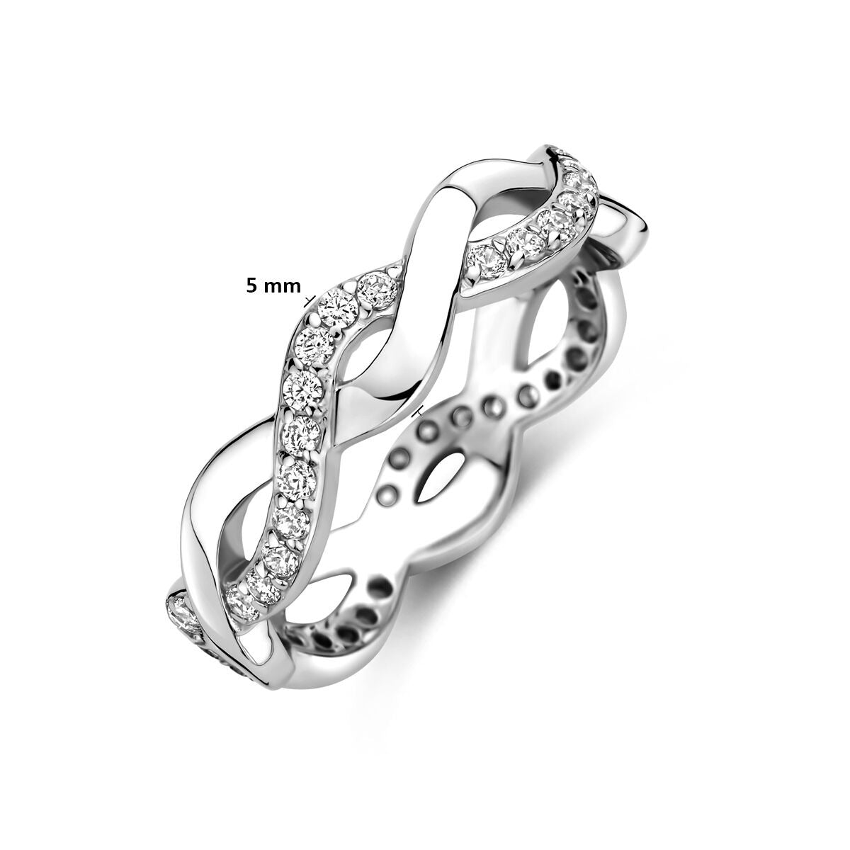 Silberring mit Zirkonia – 5 mm breit