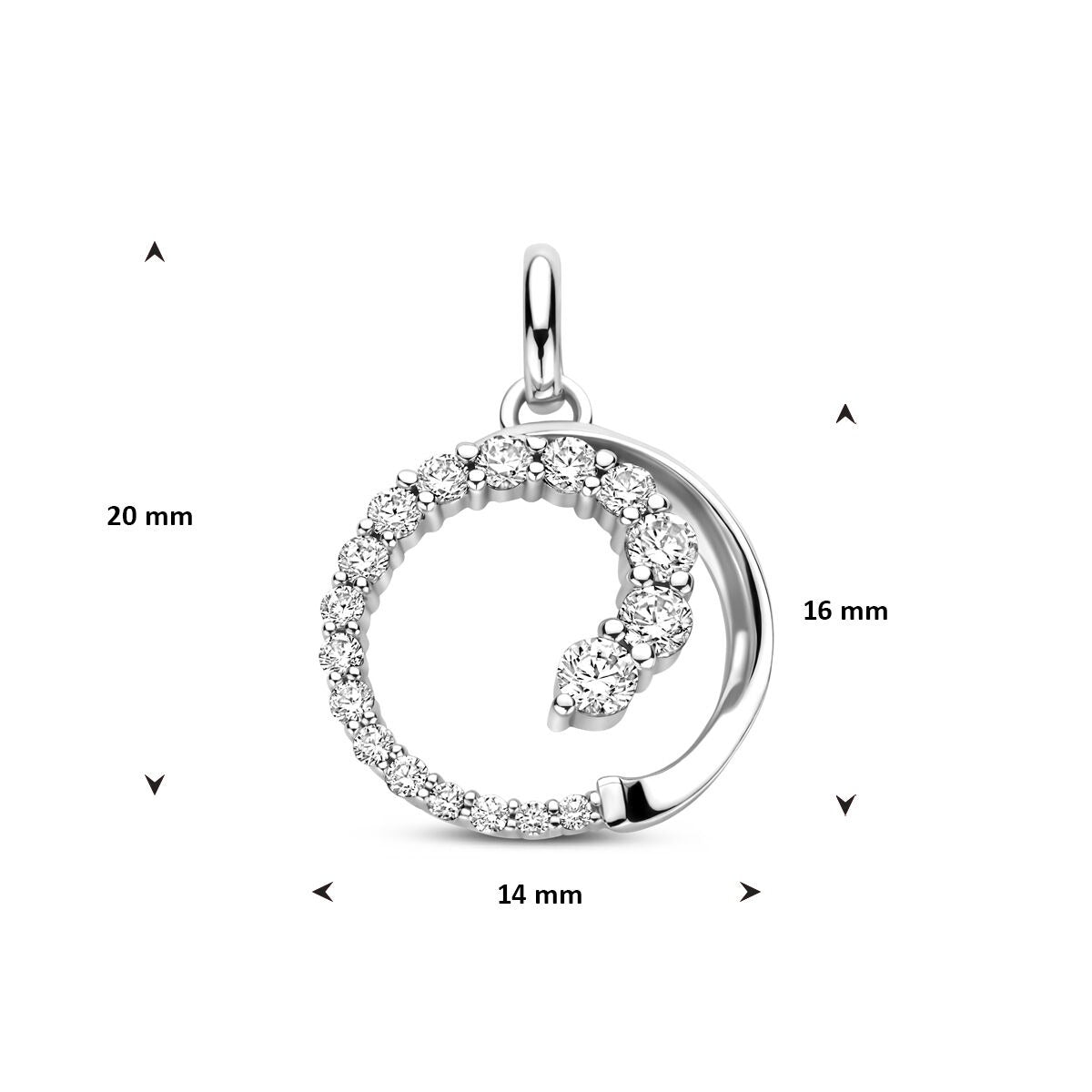 Silberanhänger mit Zirkonia in Entourage-Fassung 20 mm