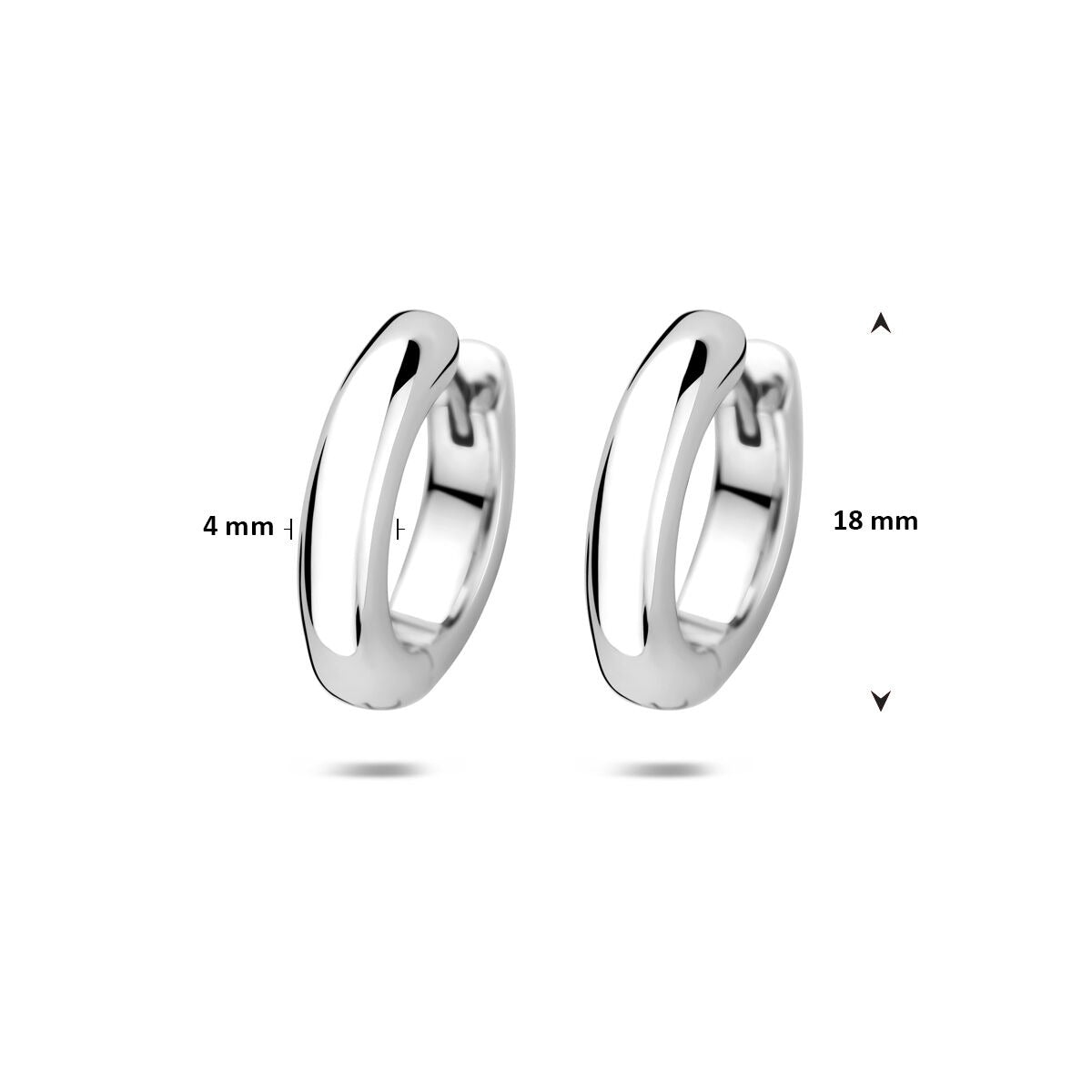 Rhodinierte Silberohrringe mit Klappverschluss – 4mm Rohrstärke