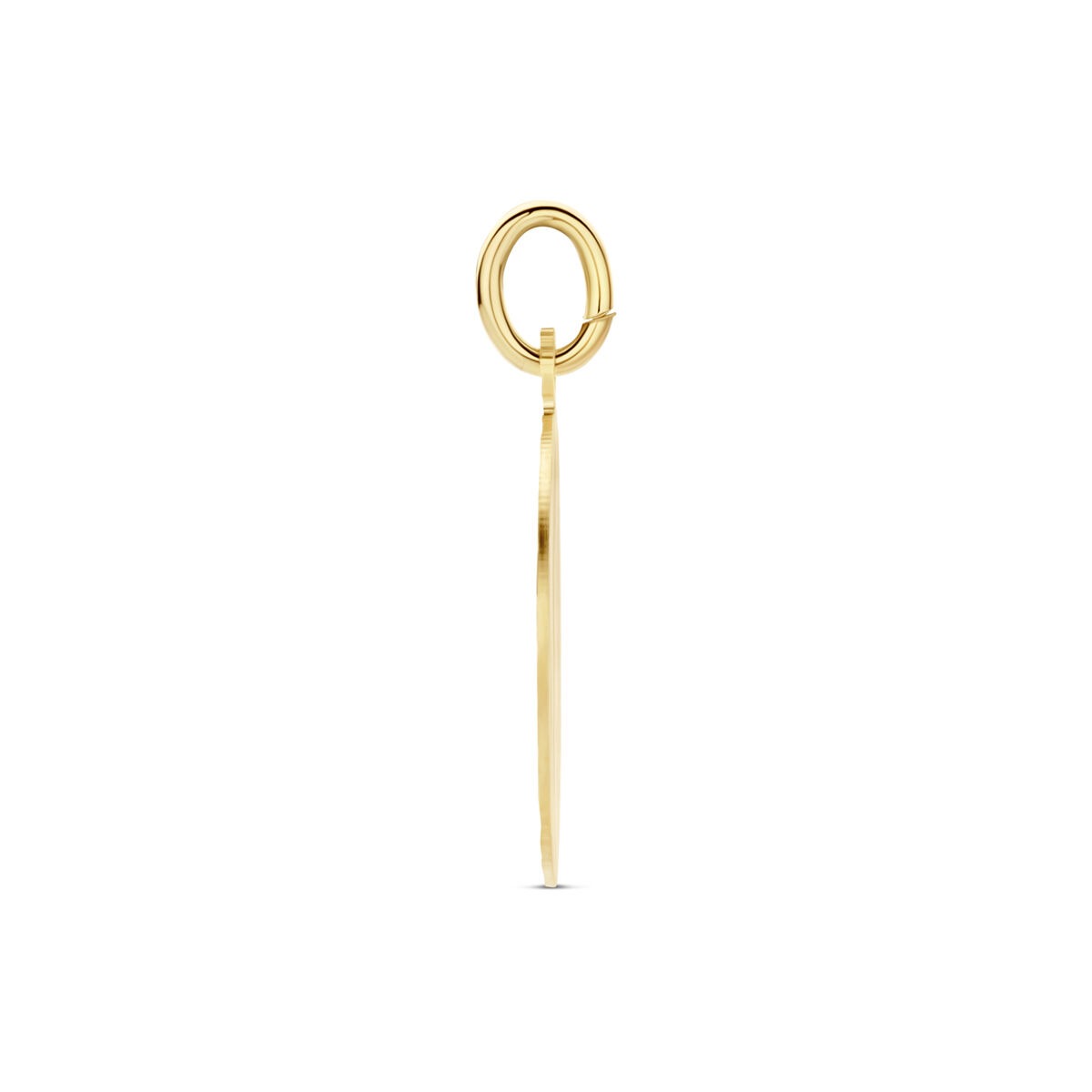 Runde 9k Gelbgold-Graveuranhänger mit einem Durchmesser von 16 mm und glatter Oberfläche