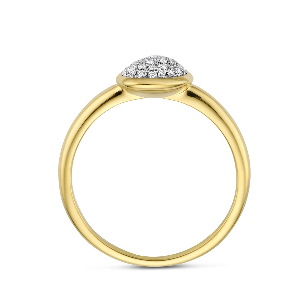 14k Bicolor Damenring mit Diamant – 10,5 x 8 mm