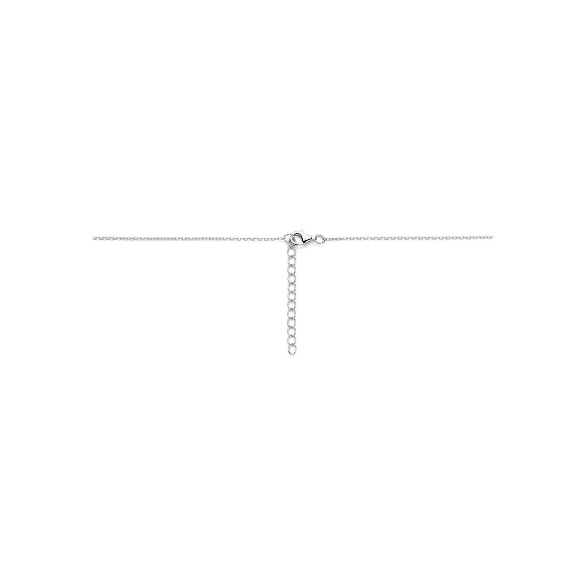Rhodiniertes Damenhalsband aus Silber mit Zirkonia