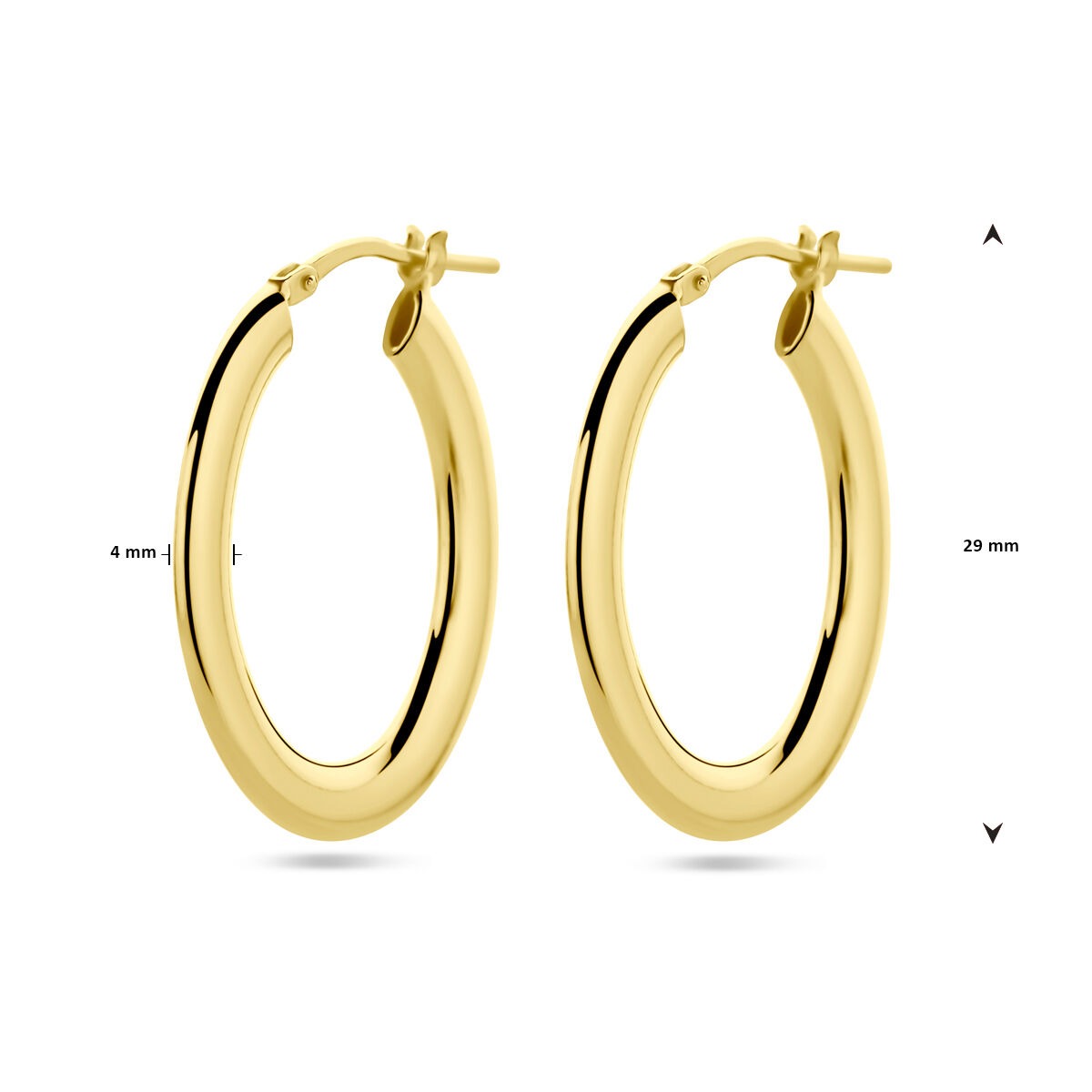 Vergoldete Damenohrringe – Gelbgold auf 925er Silber, 29 mm