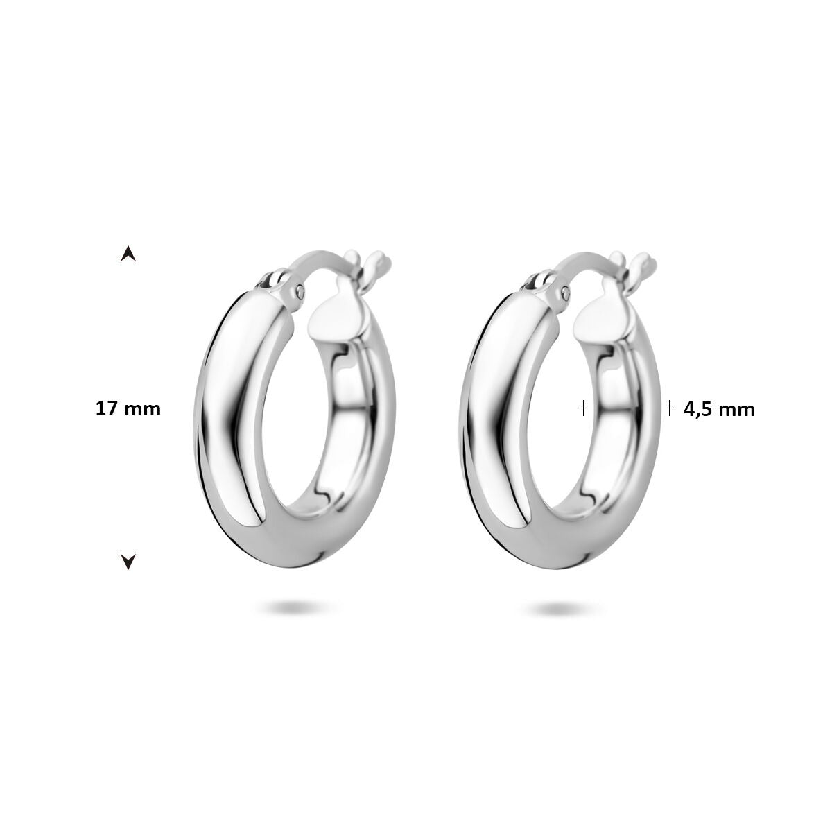 Silberohrringe 925 rhodiniert – 17 mm