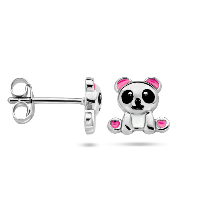 Ohrstecker Panda Silber rhodiniert