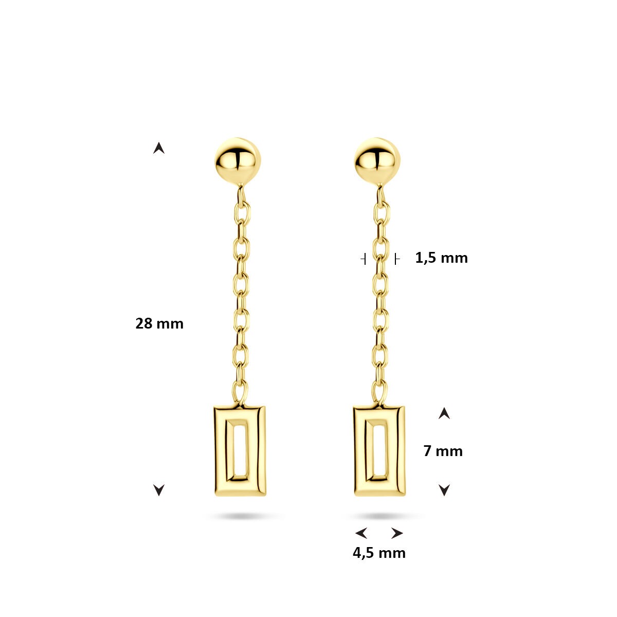 14 Karat Gelbgold Damen Ohrhänger – 28 mm