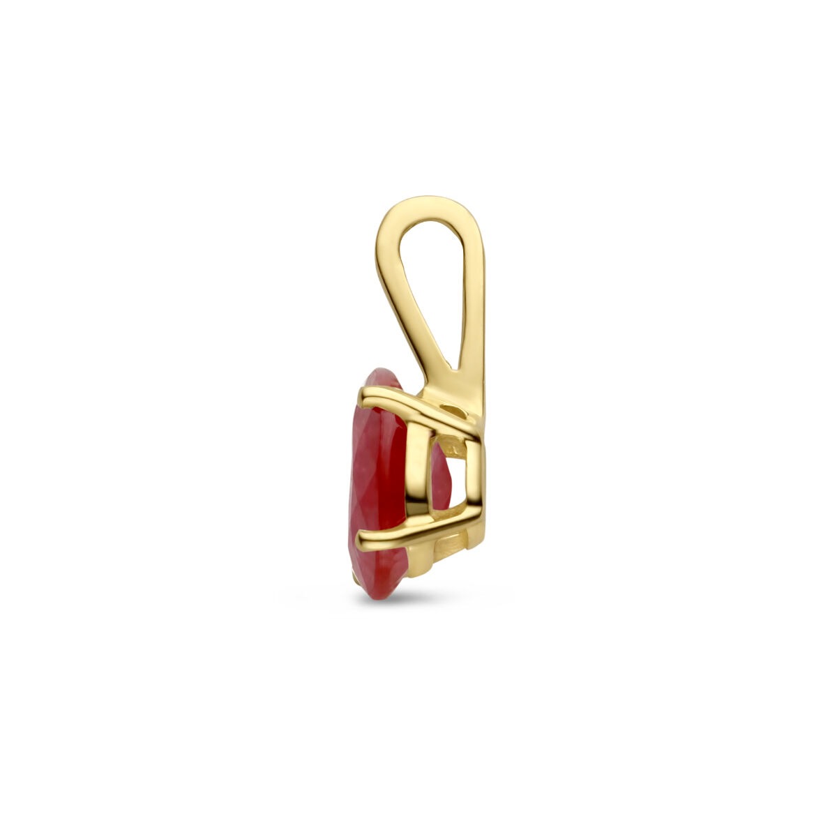 14 Karat Gelbgold Anhänger mit Rubin – Geburtsstein