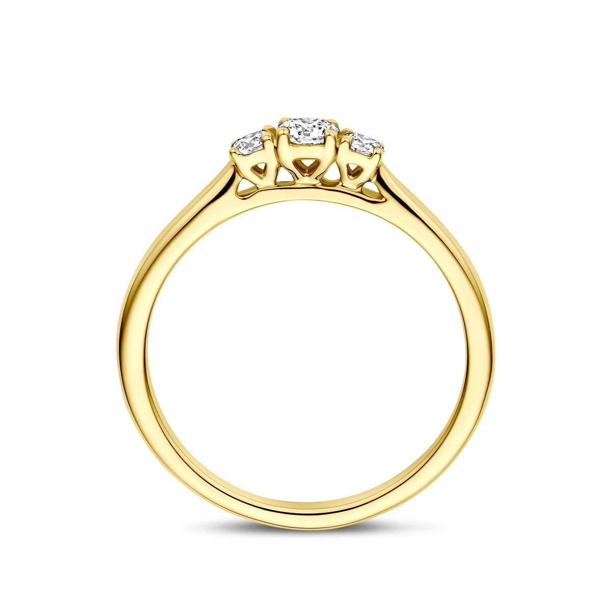 14k Gelbgoldring mit 0,26ct im Labor gezüchtetem Diamant