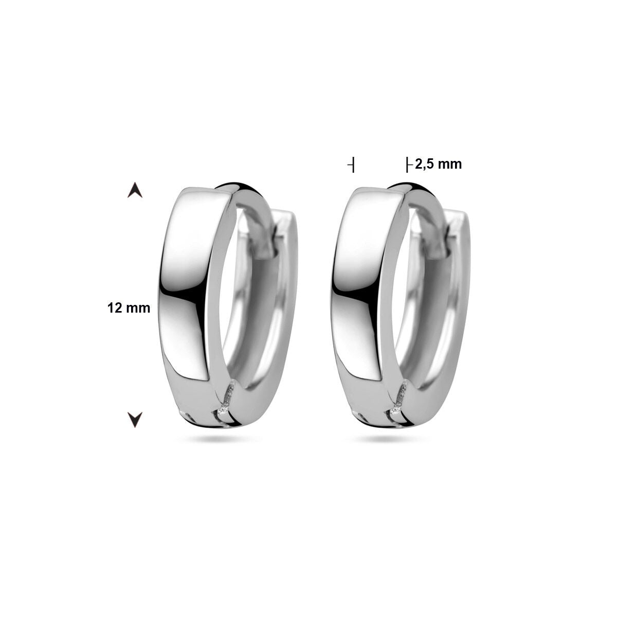 flache Ohrhänger 2,5 mm Silber rhodiniert 