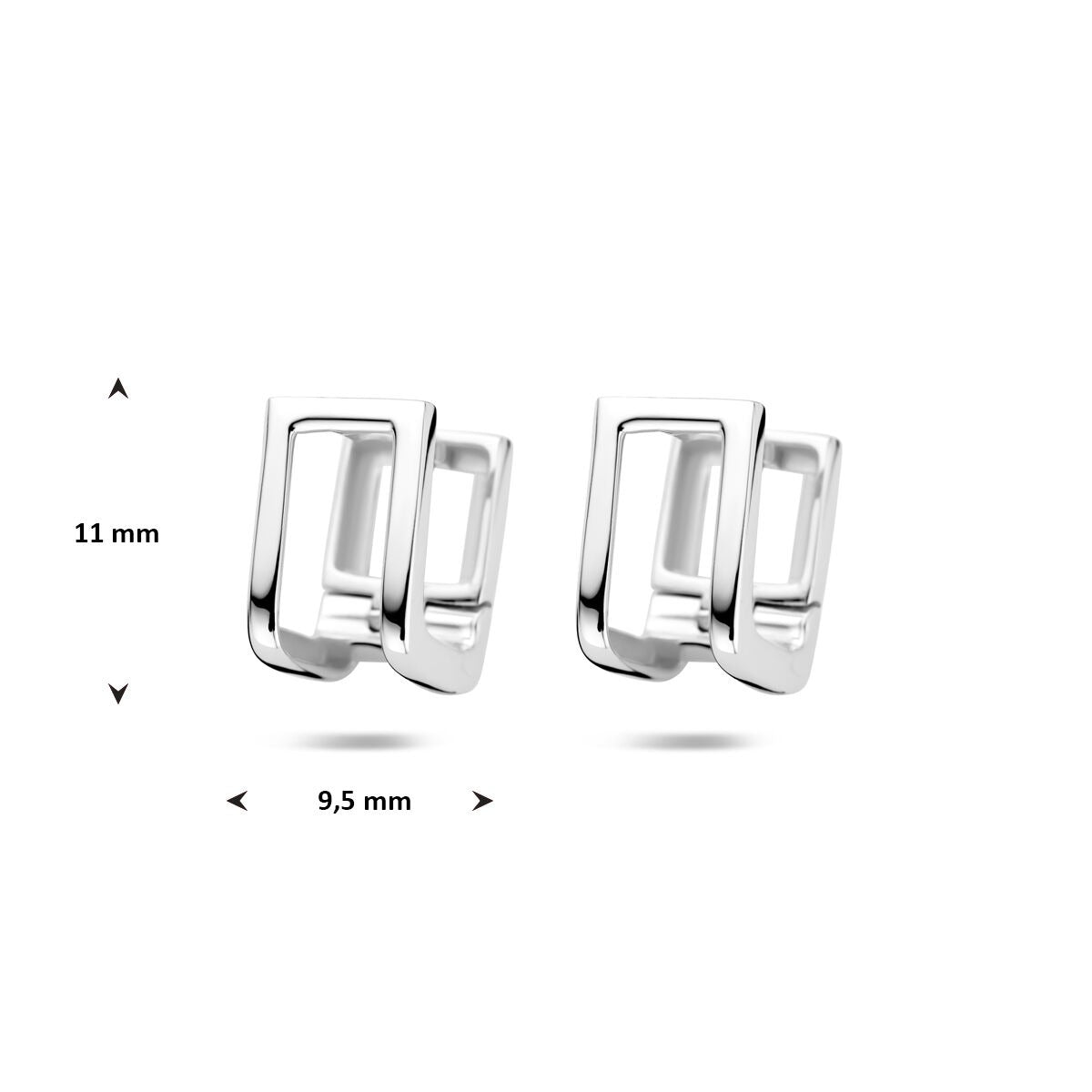 Klappcreolen aus Silber – rhodiniertes 925er Silber