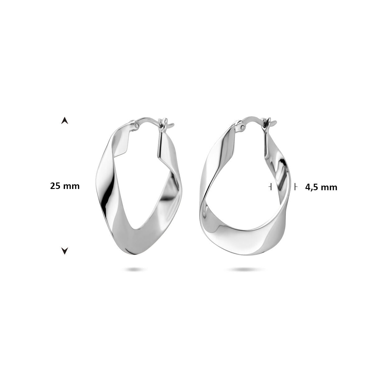 Silberne Creolen 925 rhodiniert – 25 mm