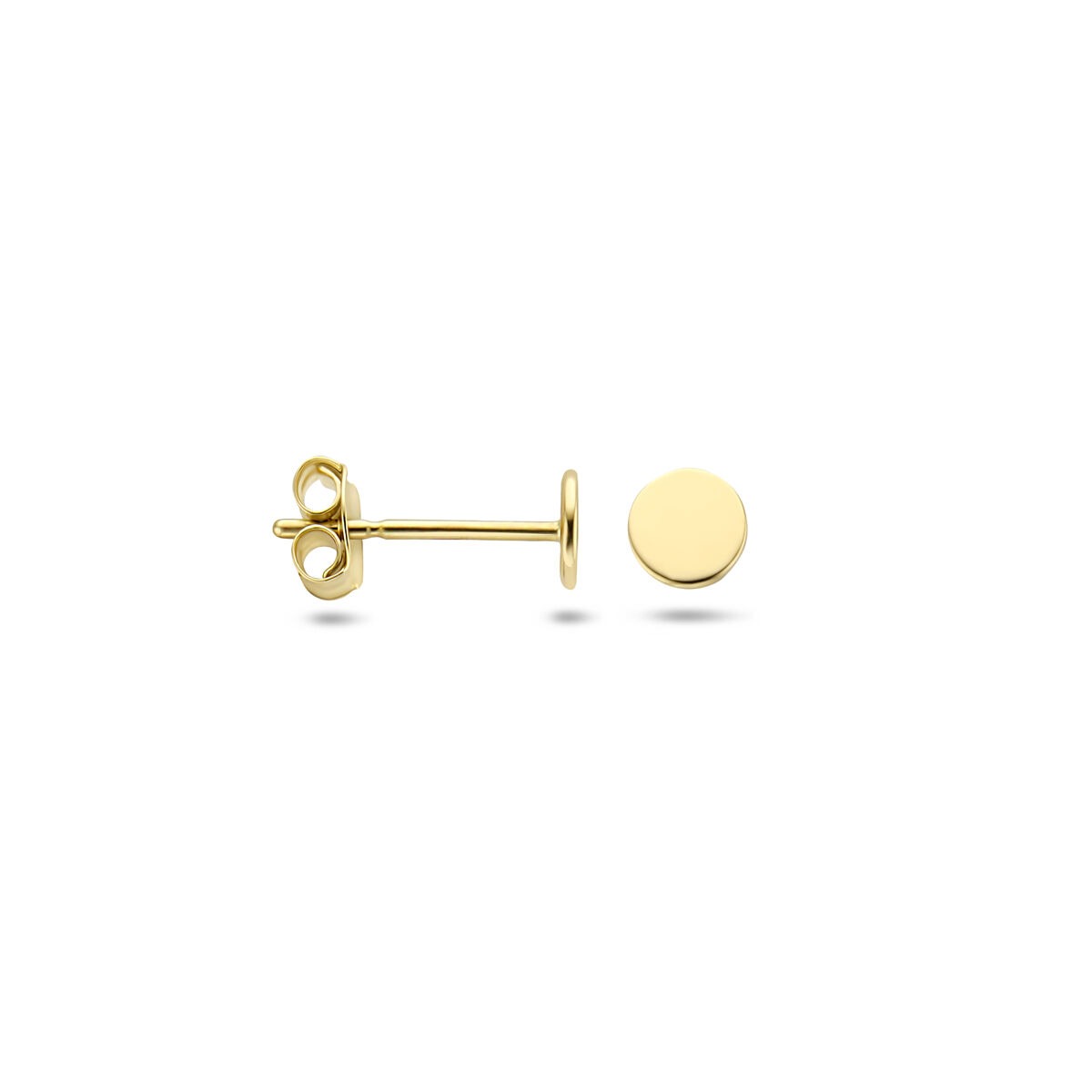 Goldene runde Ohrstecker – 14k, 4 mm poliert