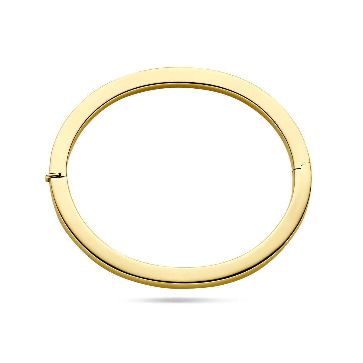 14 K Gelbgold Armreif – 5 mm breit, mit Scharnierschließe