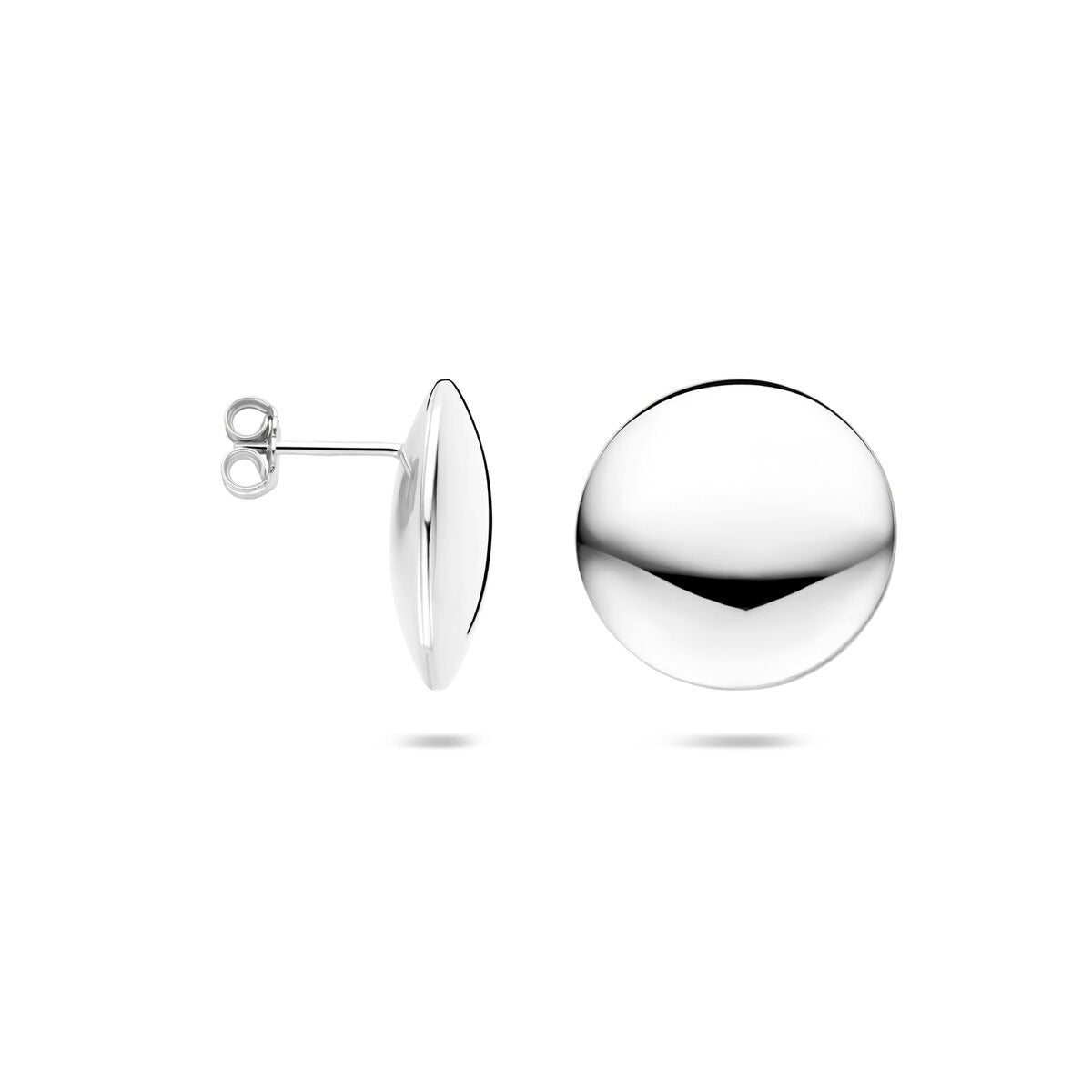 Runde Ohrstecker aus Silber – rhodiniertes 925er Silber