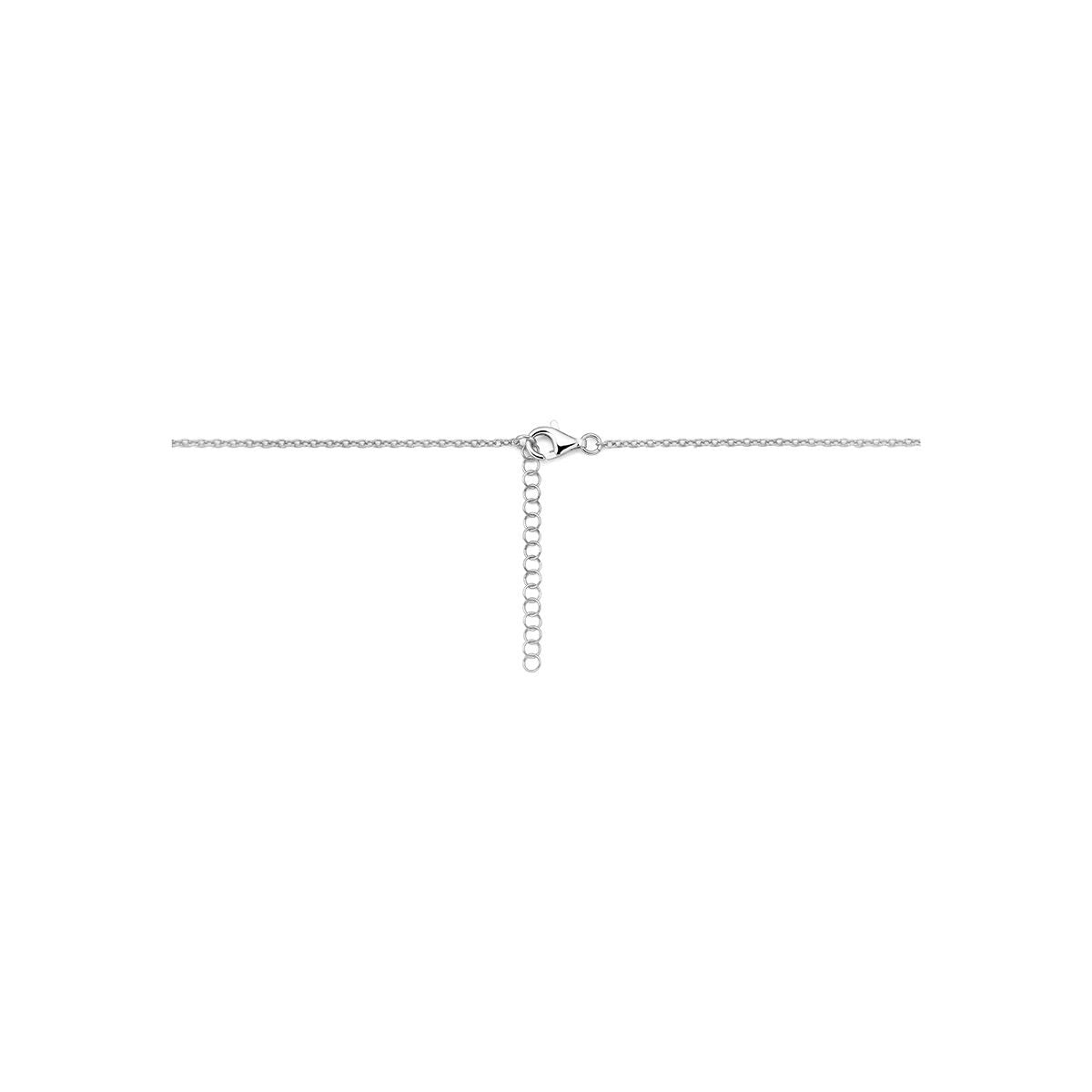 Gerhodineerd 925 zilveren collier met ronde hanger