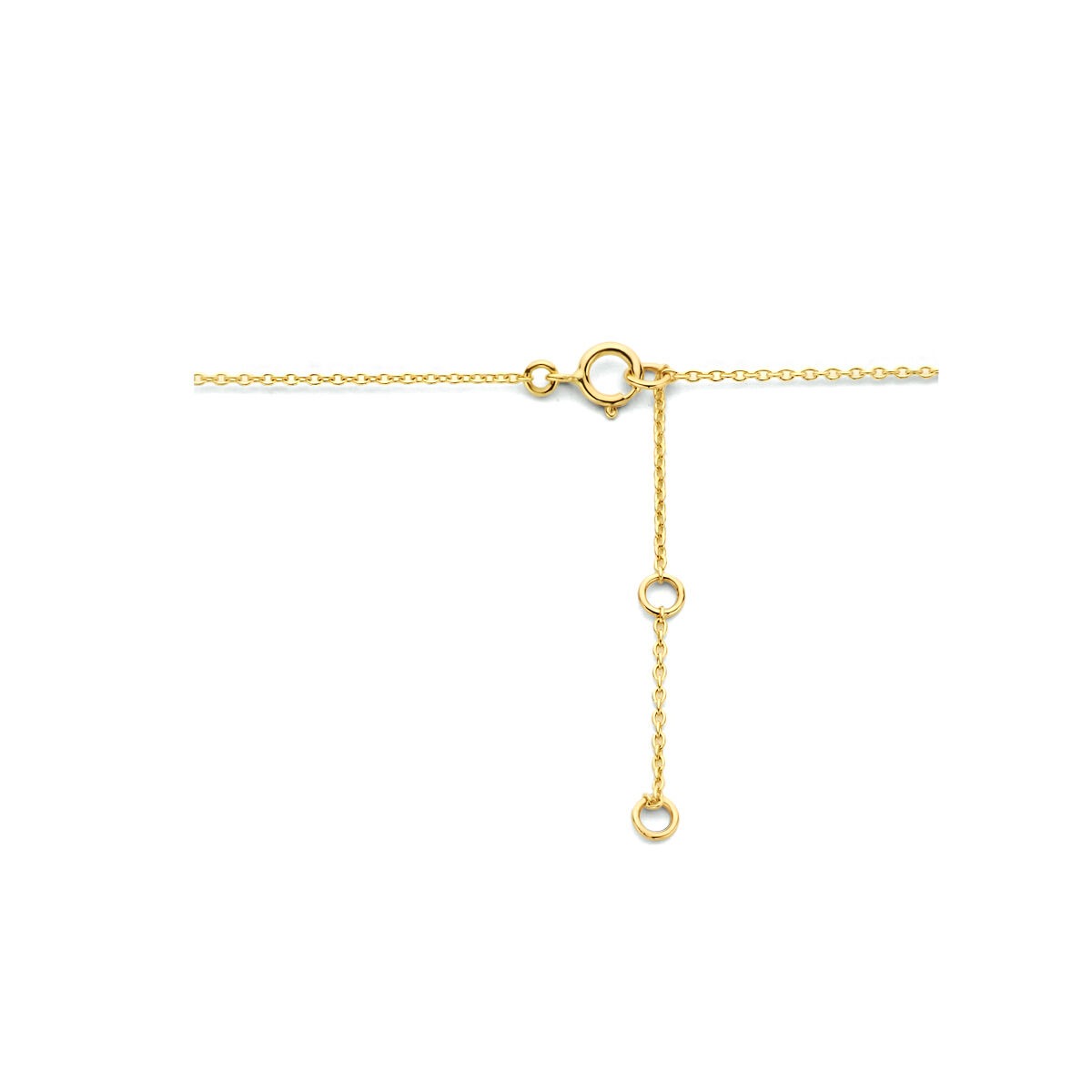 9k Geelgouden collier met infinity hanger en bolletjes