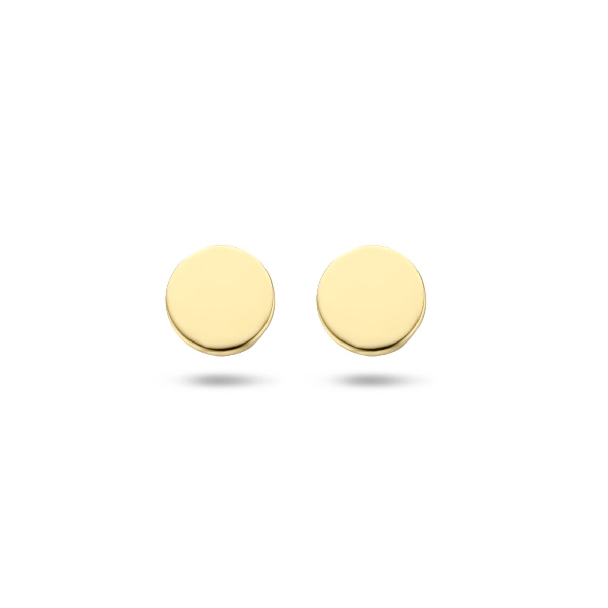 Runde Ohrstecker aus 9-karätigem Gelbgold mit glatter, polierter Oberfläche