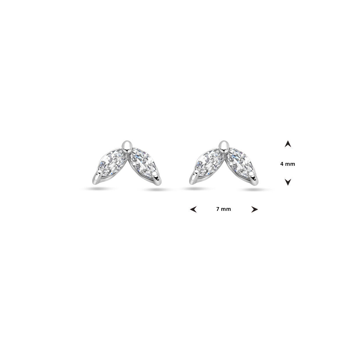 Silberne Ohrstecker mit Zirkonia – rhodiniertes 925er Silber