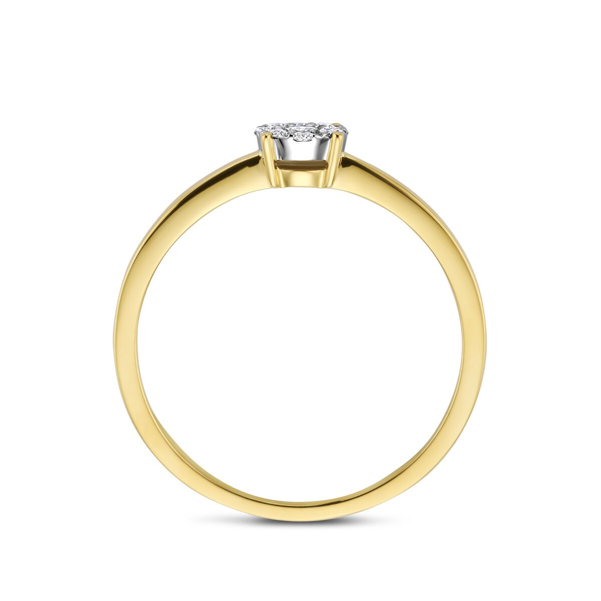 14k Bicolor Damenring mit Diamant – 0.13 ct