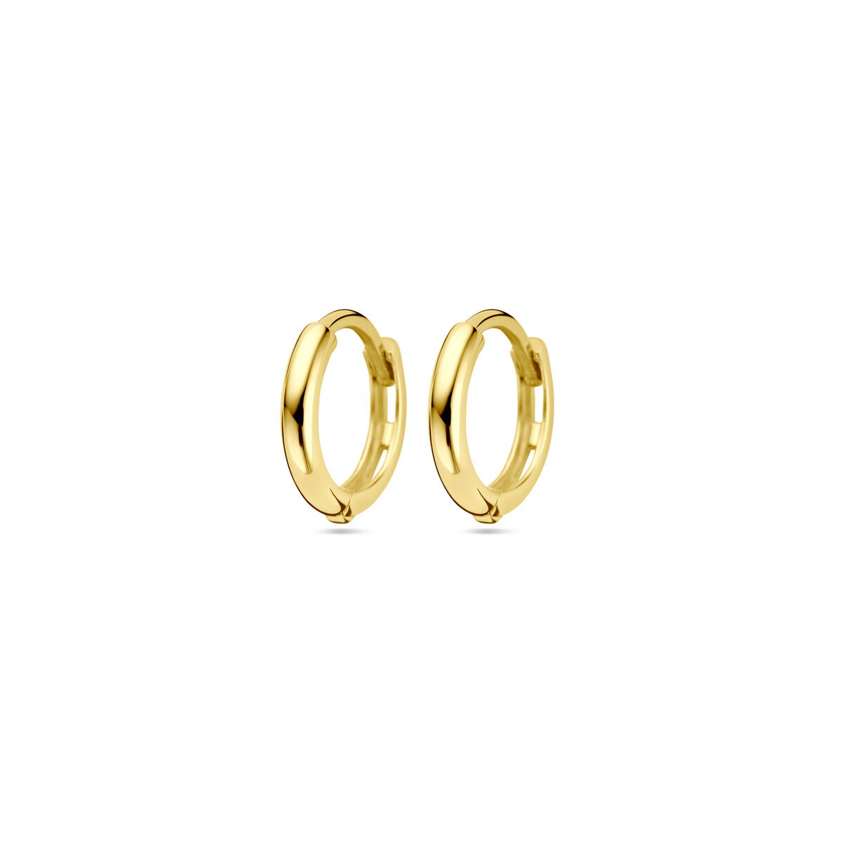 Gelbgoldfarbene Klappohrringe aus 9 Karat Gold mit glatter, polierter Oberfläche