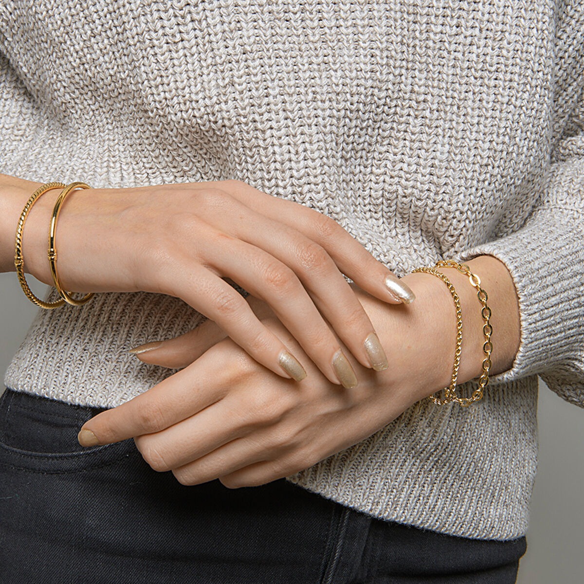 14k Gelbgold Ankerkette Armband