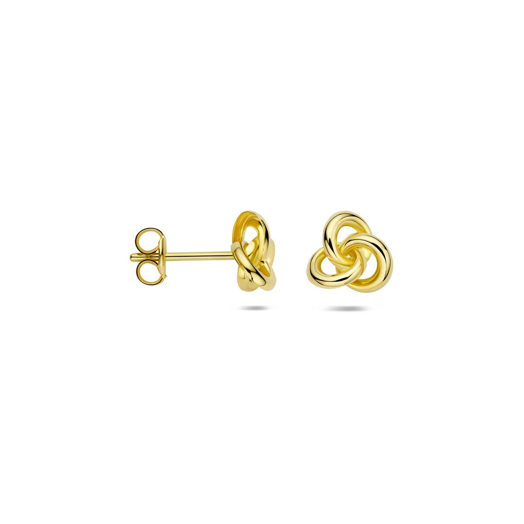 9k Geelgouden oorknoppen met knoop