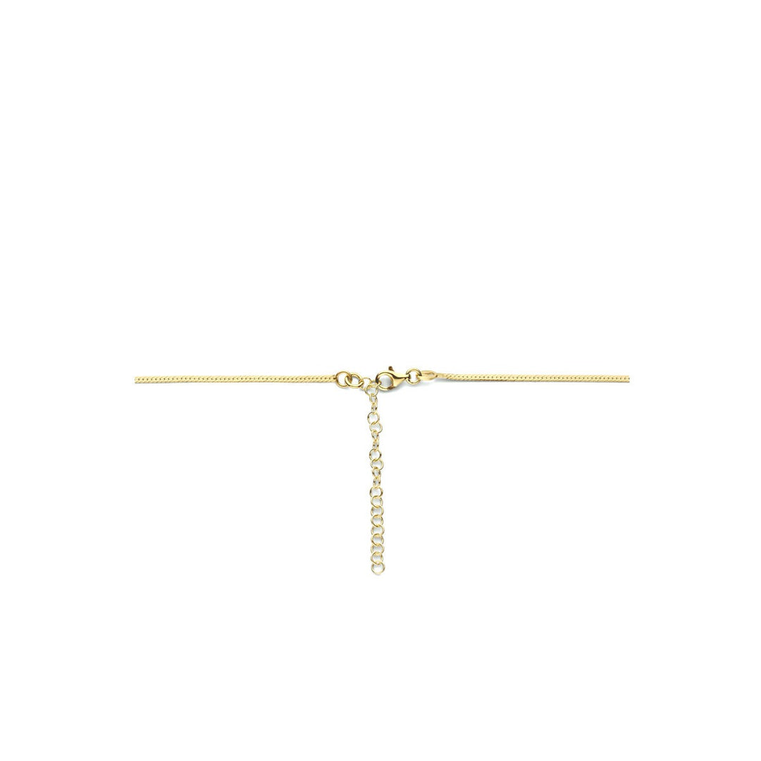 Goudkleurige slangcollier op zilver